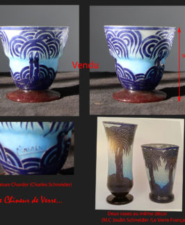 Charder : Vase Palmiers Bleus