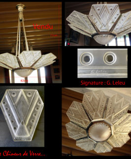 Leleu : Lustre 8 plaques