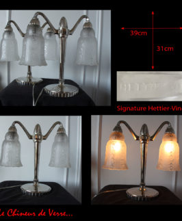 Hettier-Vincent : Paire de lampes doubles
